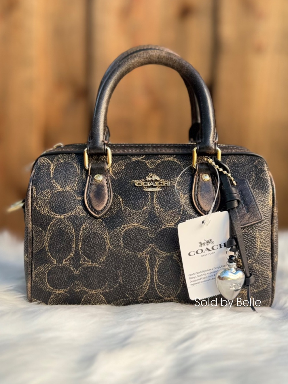 NWT Coach Mini Rowan Crossbody Bag In Loved Signature Canvas With Charms